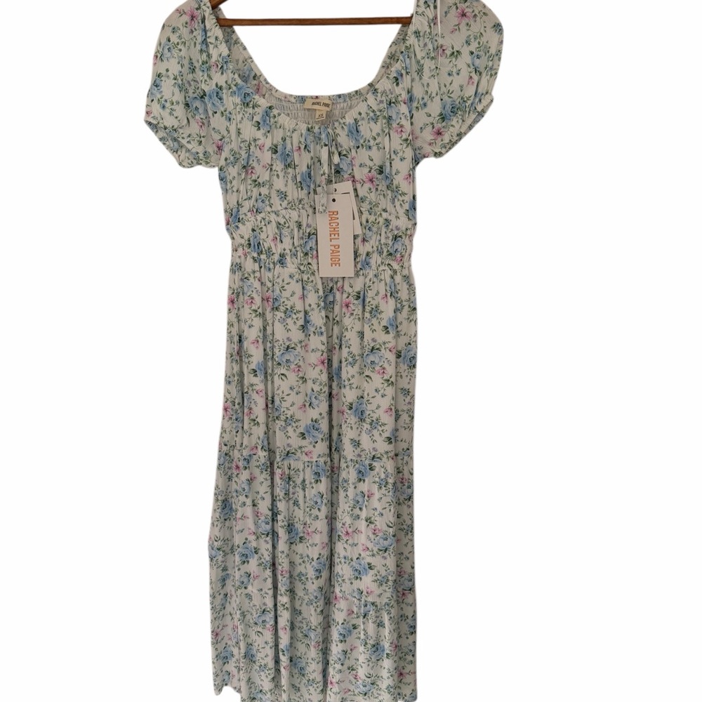 Delicate Love Floral Midi Dress - Blue and Pink
